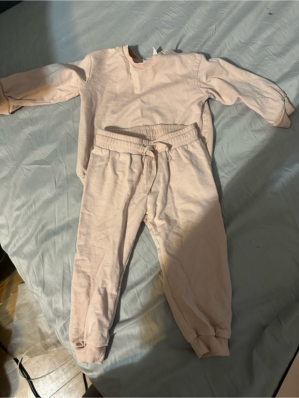 Neutral Light Pink Cozy Sweatshirt & Jogger Set